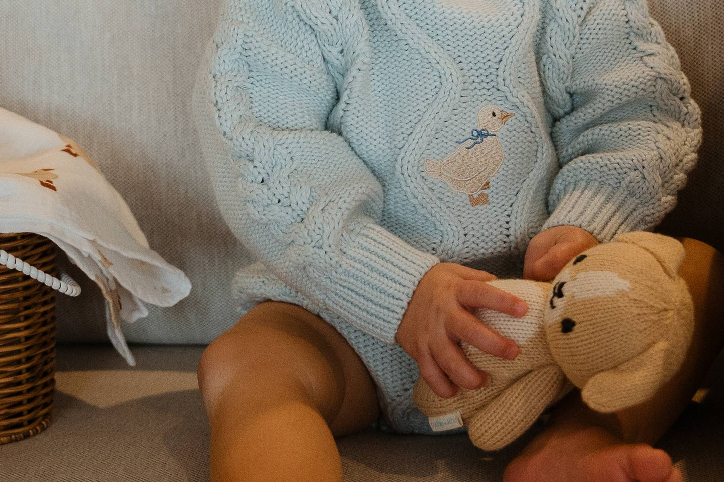 Chunky Cable Knit Romper | Ducky | WYLDE.