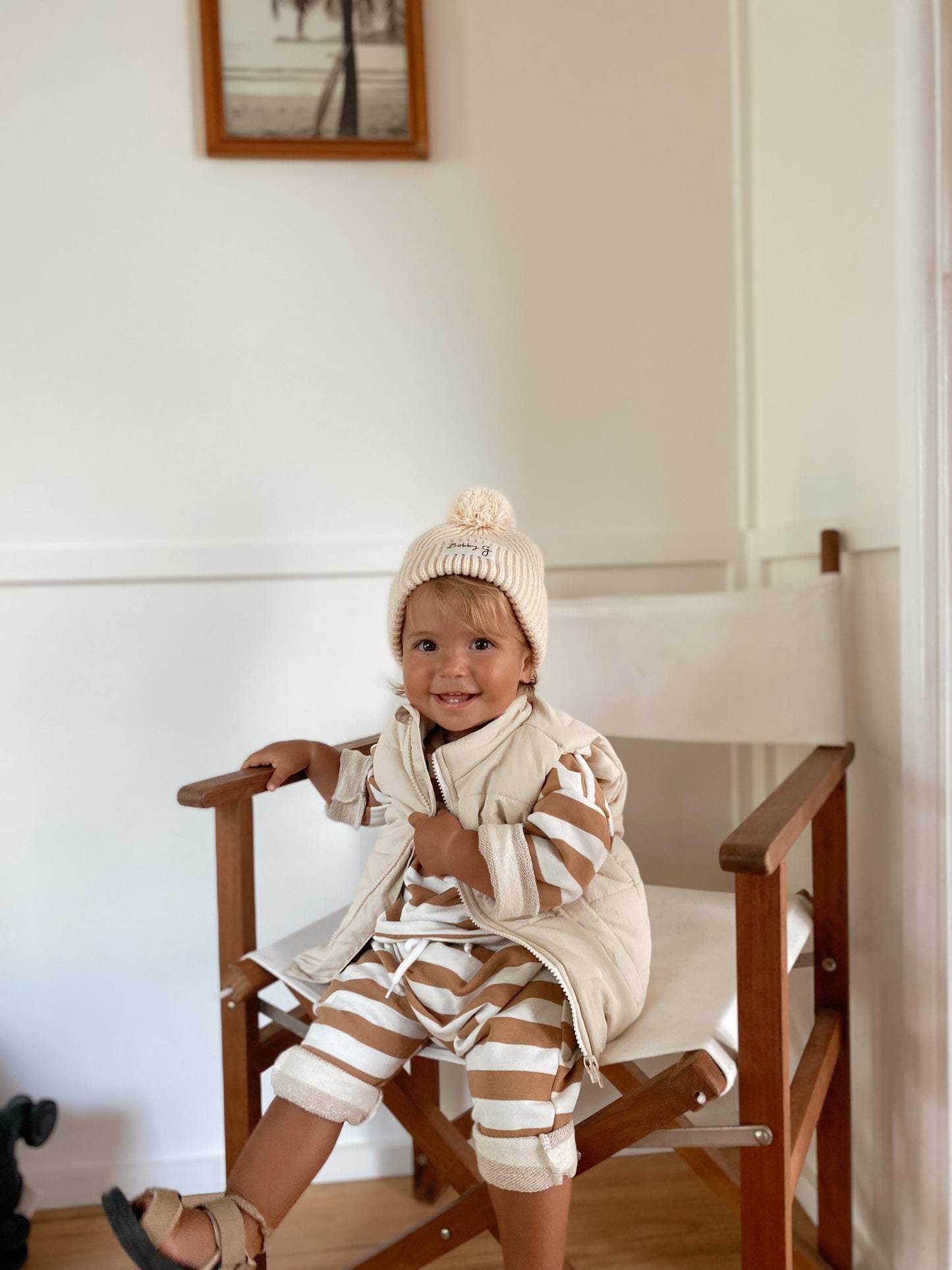 Ari Puffer vest - Eggshell | Bobby G Baby Wear
