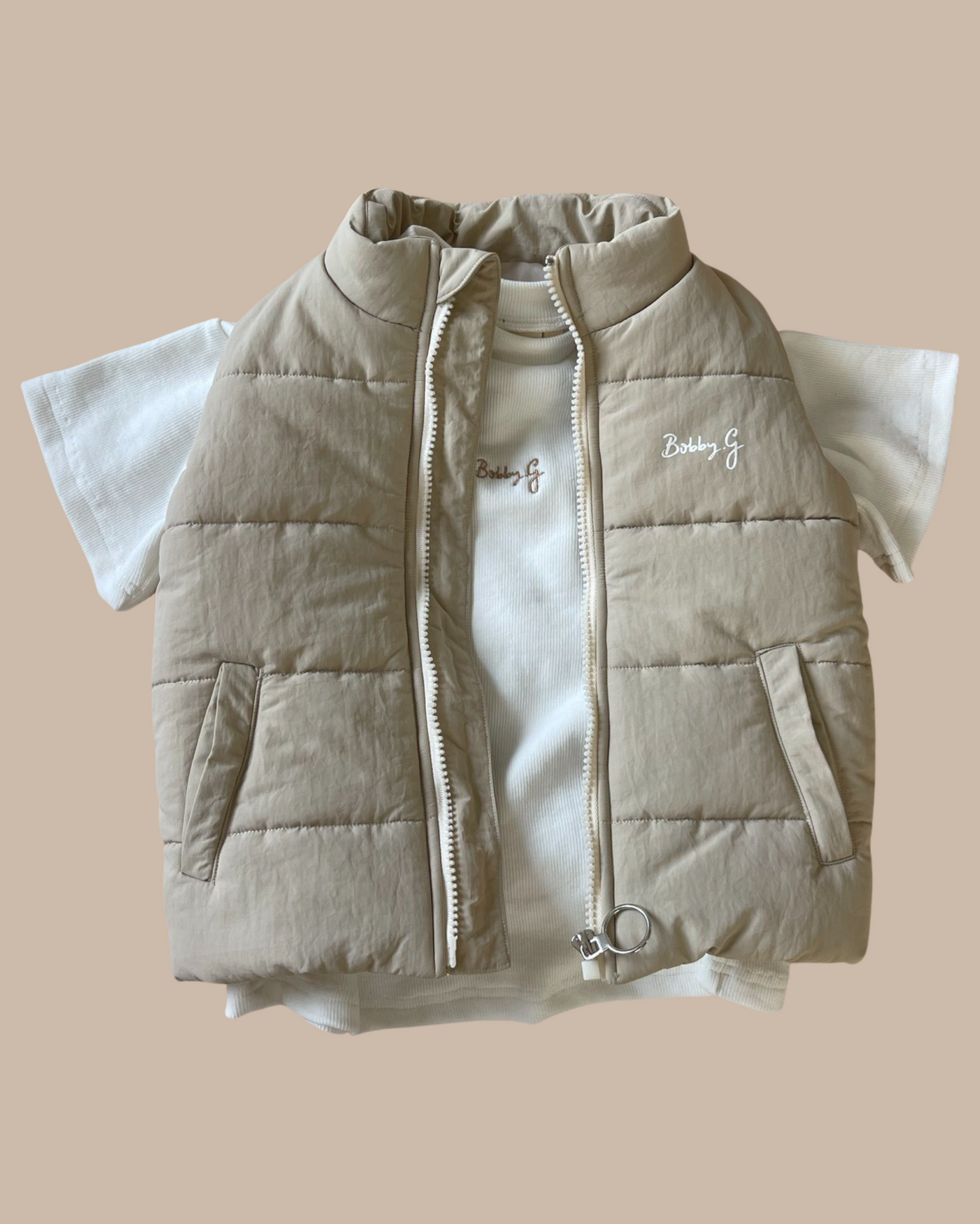 Ari Puffer vest - Eggshell | Bobby G Baby Wear