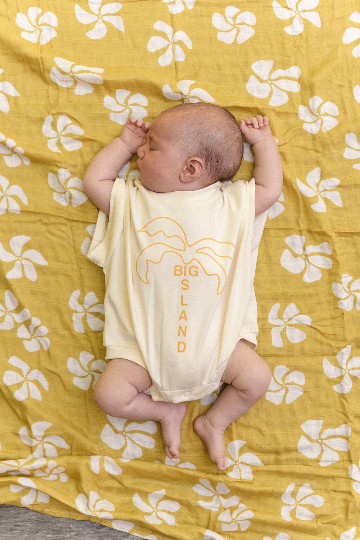Big Island Tshirt Romper - Mustard - CINNAMON BABY Cinnamon Baby