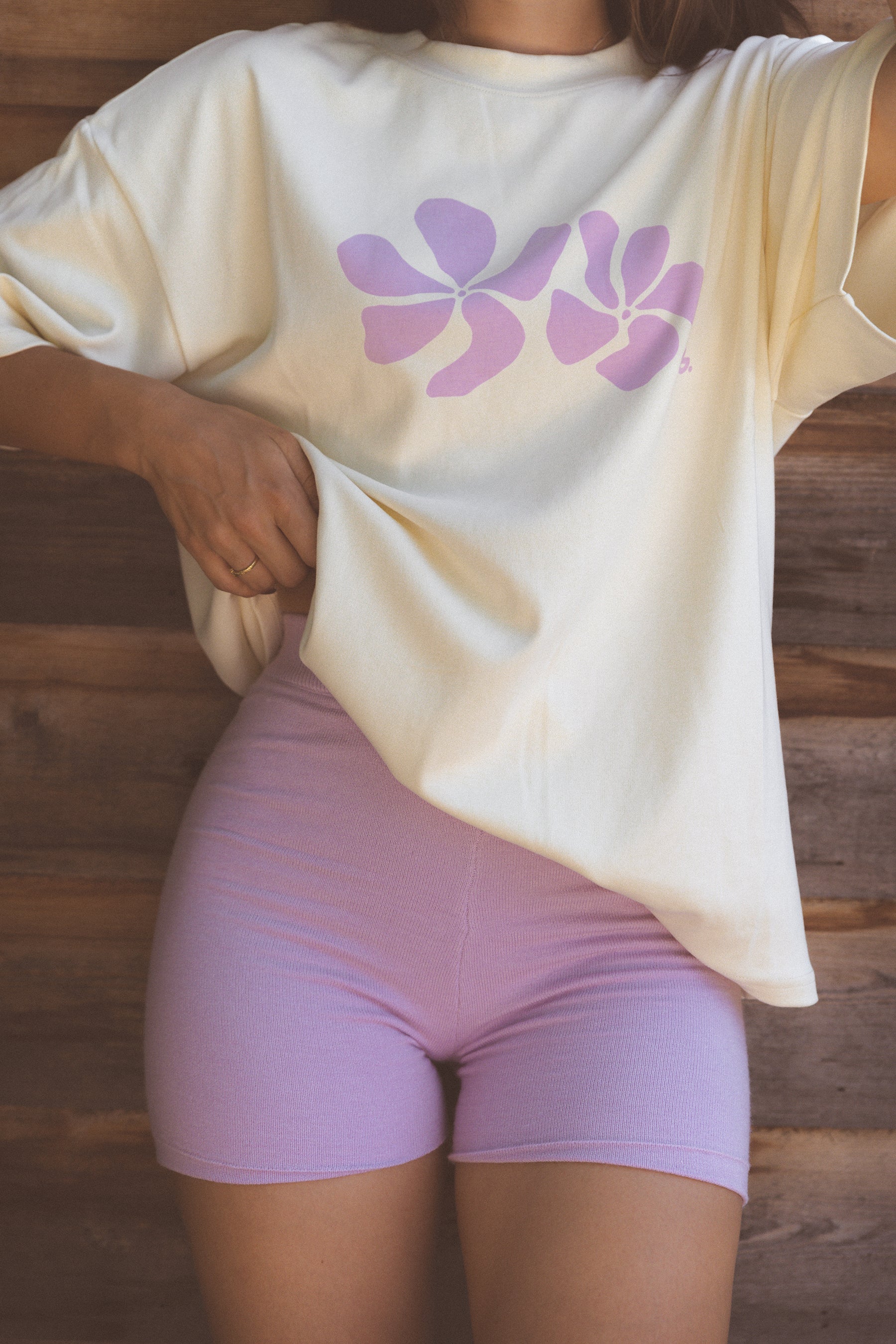 Womens Knit Bike Shorts - Lilac - CINNAMON BABY Cinnamon Baby