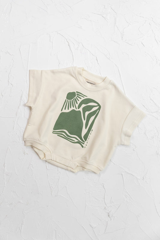 Big Island Tshirt Romper - Olive - CINNAMON BABY Cinnamon Baby