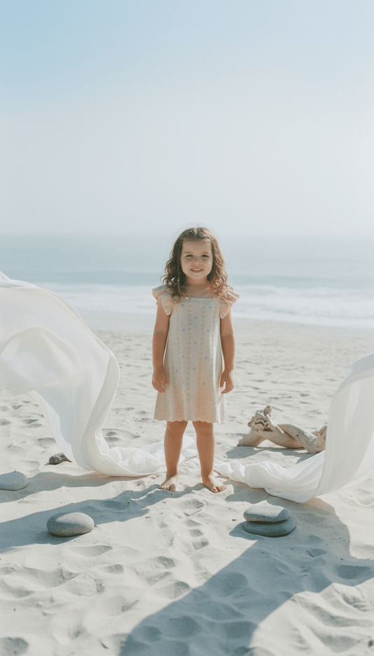 NEW Della Ruffle Knit Pointelle Dress | Coastal Sand | WYLDE.