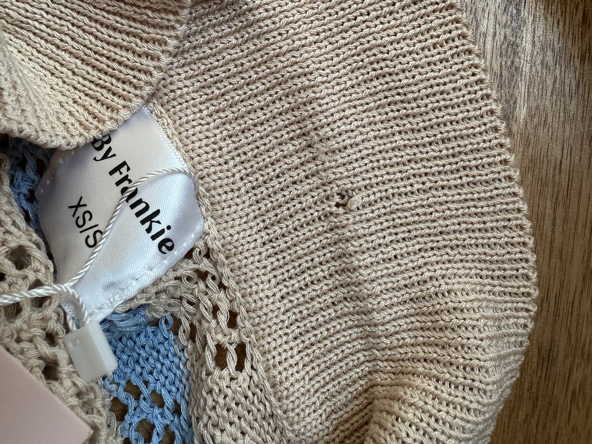 **Faulty** Coast Knit Shirt and Shorts Set- Beige/ Blue - Women’s  | By Frankie wyldeclothing
