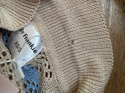**Faulty** Coast Knit Shirt and Shorts Set- Beige/ Blue - Women’s  | By Frankie wyldeclothing