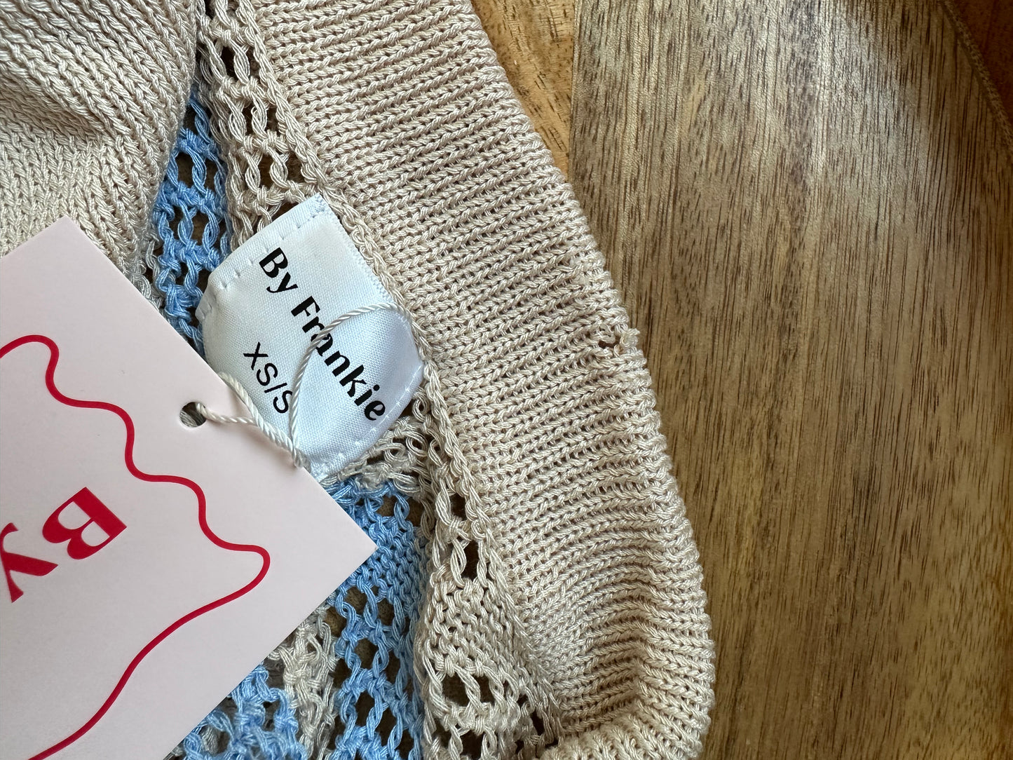 **Faulty** Coast Knit Shirt and Shorts Set- Beige/ Blue - Women’s  | By Frankie wyldeclothing