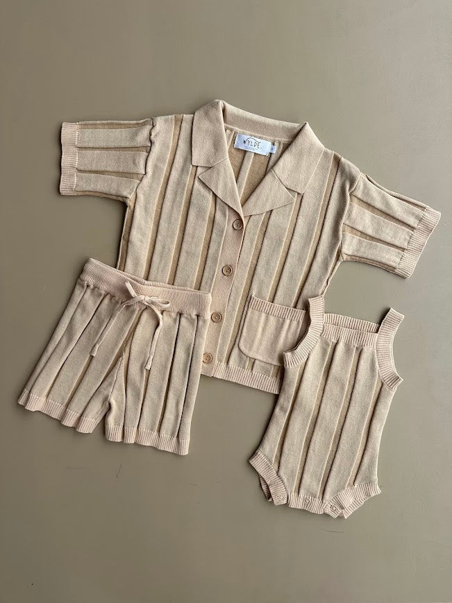 Wide Rib Shorts- Kids | Two Tone | WYLDE. Wylde. Clothing for Kids