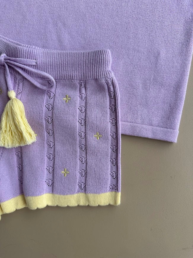 Surf Baby Scalloped Knit Shorts | Lilac & Lemon  | WYLDE. Wylde. Clothing for Kids