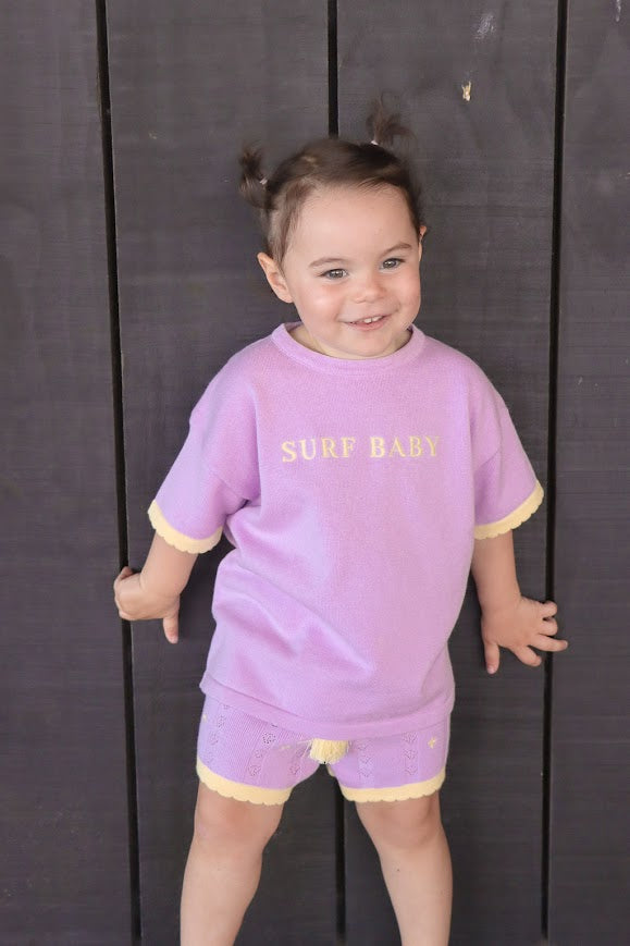 Surf Baby Tee | Lilac & Lemon | WYLDE. Wylde. Clothing for Kids
