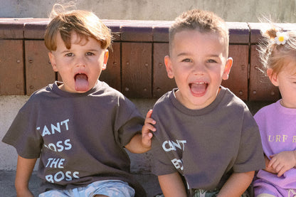 Can't Boss The Boss Tee | Light Blue on Charcoal | WYLDE. Wylde. Clothing for Kids