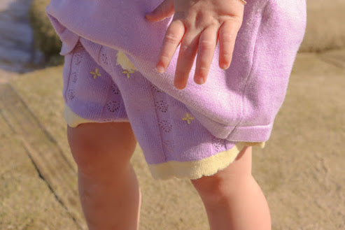Surf Baby Scalloped Knit Shorts | Lilac & Lemon  | WYLDE. Wylde. Clothing for Kids