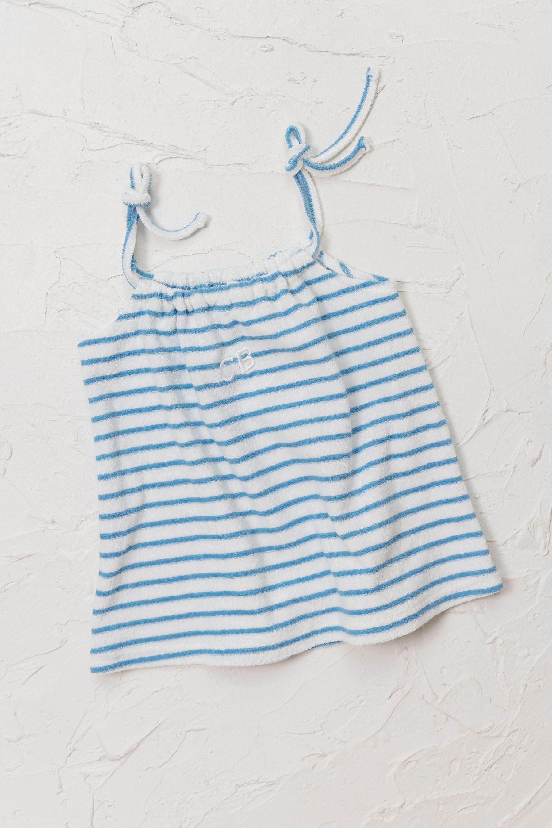 Cinnamon Baby Terry blue stripe dress