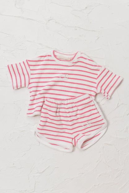 Terry Stripe Shorts - Pink - CINNAMON BABY Cinnamon Baby